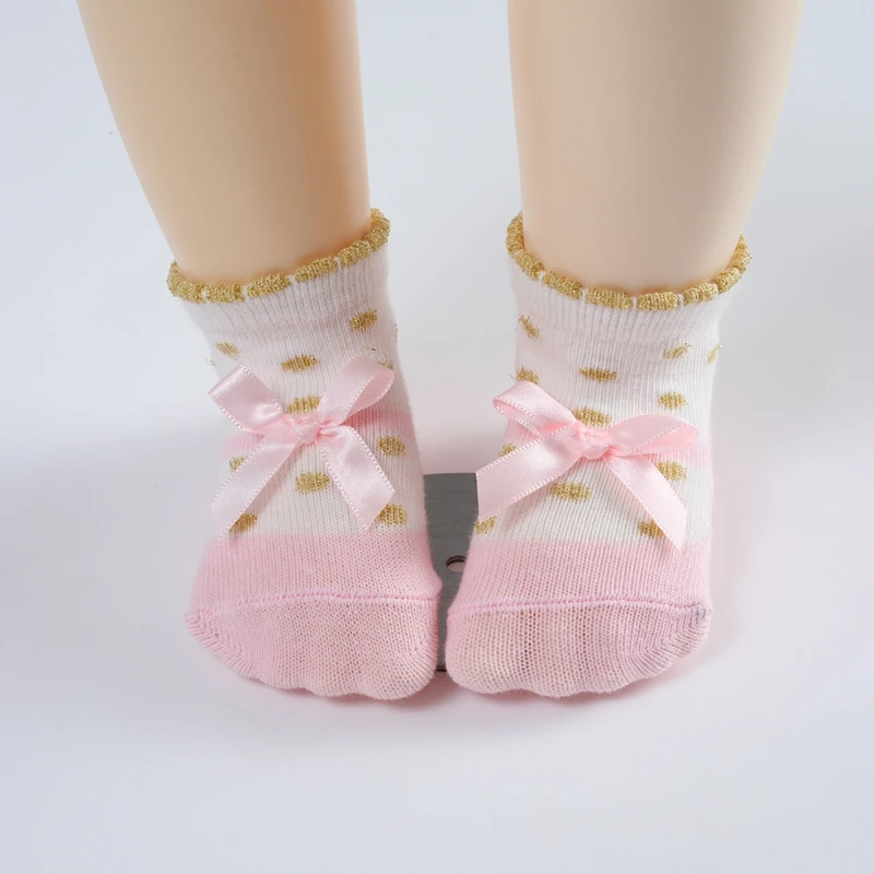 Newborn Baby Cotton Socks Cute Bowknot Toddler Princess Walking Socks Spring Autumn Infant Girls Non-slip Long Socks 0-12Months