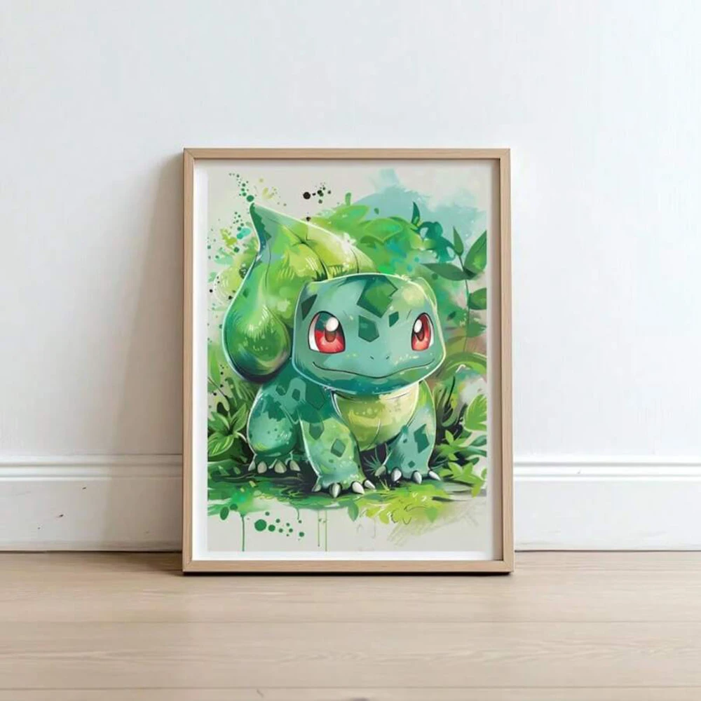 Anime pokemon pikachu charmander bulbasaur squirtle cartaz hd pintura em tela casa sala de estar pintura arte da parede presente das crianças