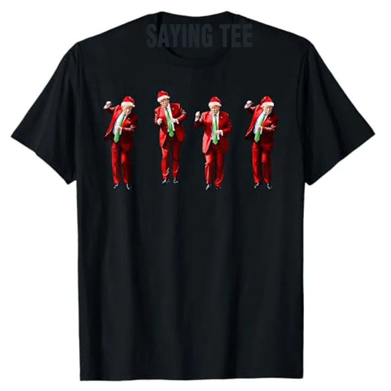 Funny Trump Dance Santa Claus Christmas Xmas Pajamas Holiday T-Shirt Novelty Gift Humorous Trump Dace Graphic Outfit Saying Tee