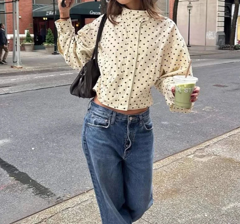 Но2025 New Slim Fit Loose Versatile Plaid Cardigan Coat