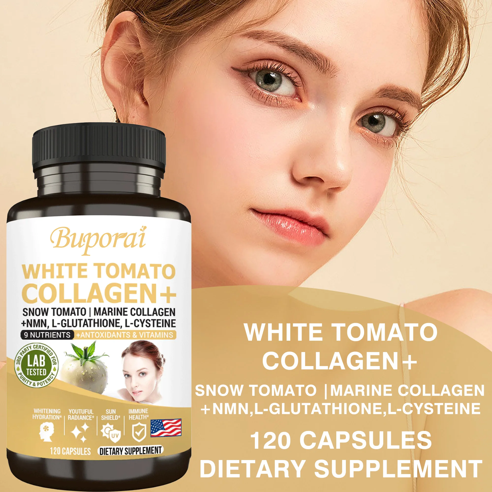 

White Tomato Collagen+ - Антивозрастной, уменьшает морщины, антиокислиние, улучшает тусклую кожу, отбеливает, способствует здоровью кожи