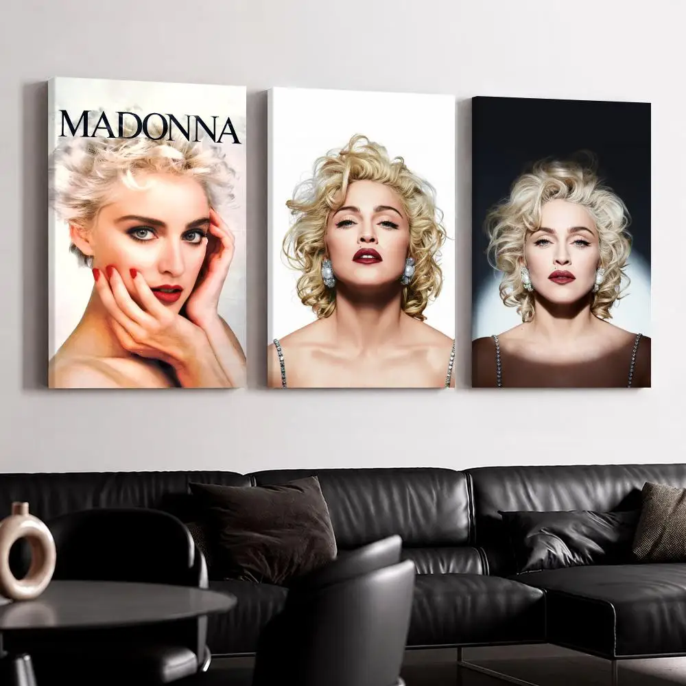 Pop Singer M-Madonna Design Framed Wall Painting Canvas Poster Ready to Hang Wall Art for Bedroom Living Room Home Decor Gift