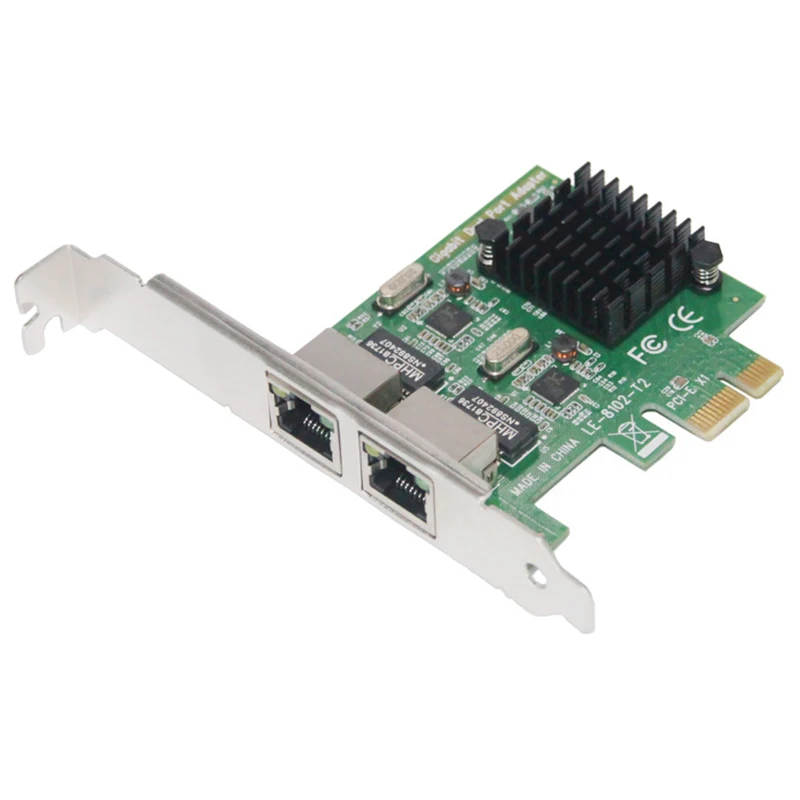 Dual-Port Slot Pci-E X1 Rj45 Interface Gigabit Ethernet Network Card 10/100/1000Mbps Rate Intel 8111G Adapter