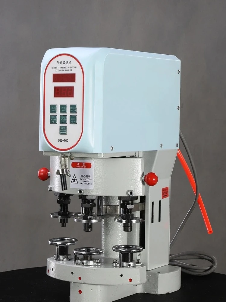

Three-Head Pneumatic Four-in-One Semi-automatic Computer Dotter Big White Buckle Machine