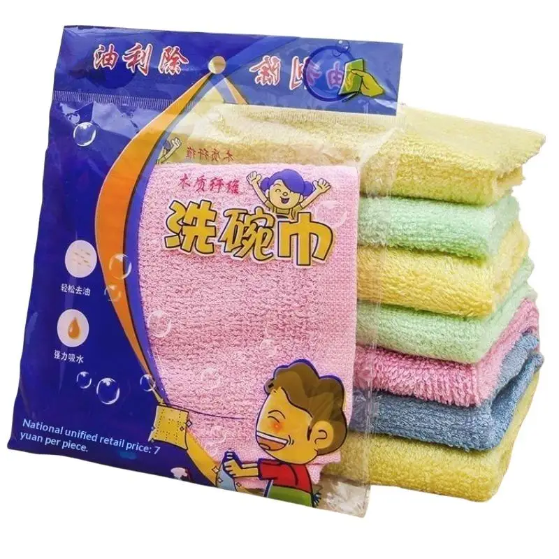 Reusable Dishwashing Cloth Non Stick Oil Thickened Absorbent Washable Rag for Home Restaurant Kitchen Cleaning Use