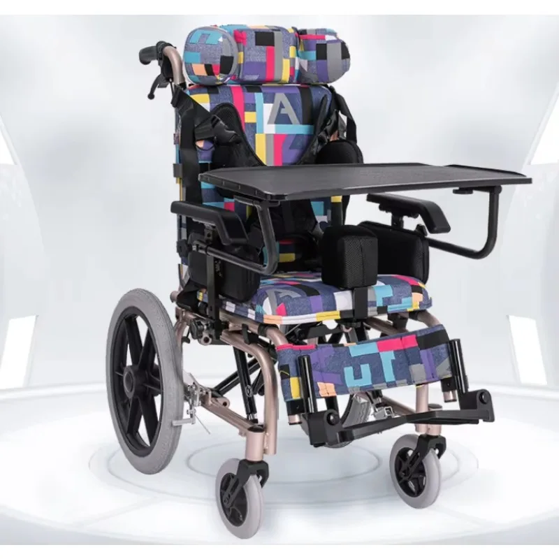 Children Cerebral Palsy Wheelchair High Backrest Folding Adjustable Seat Depth/Width/Angle Rehabilitation