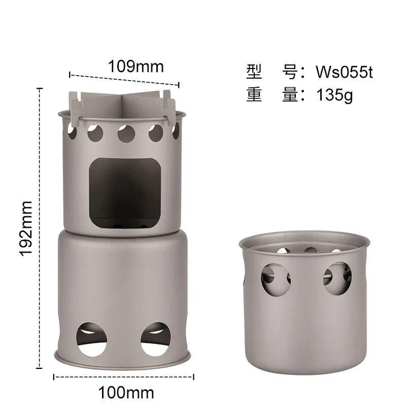 Camping Ultralight Titanium Stove Portable Folding Firewood Stove - Image 5