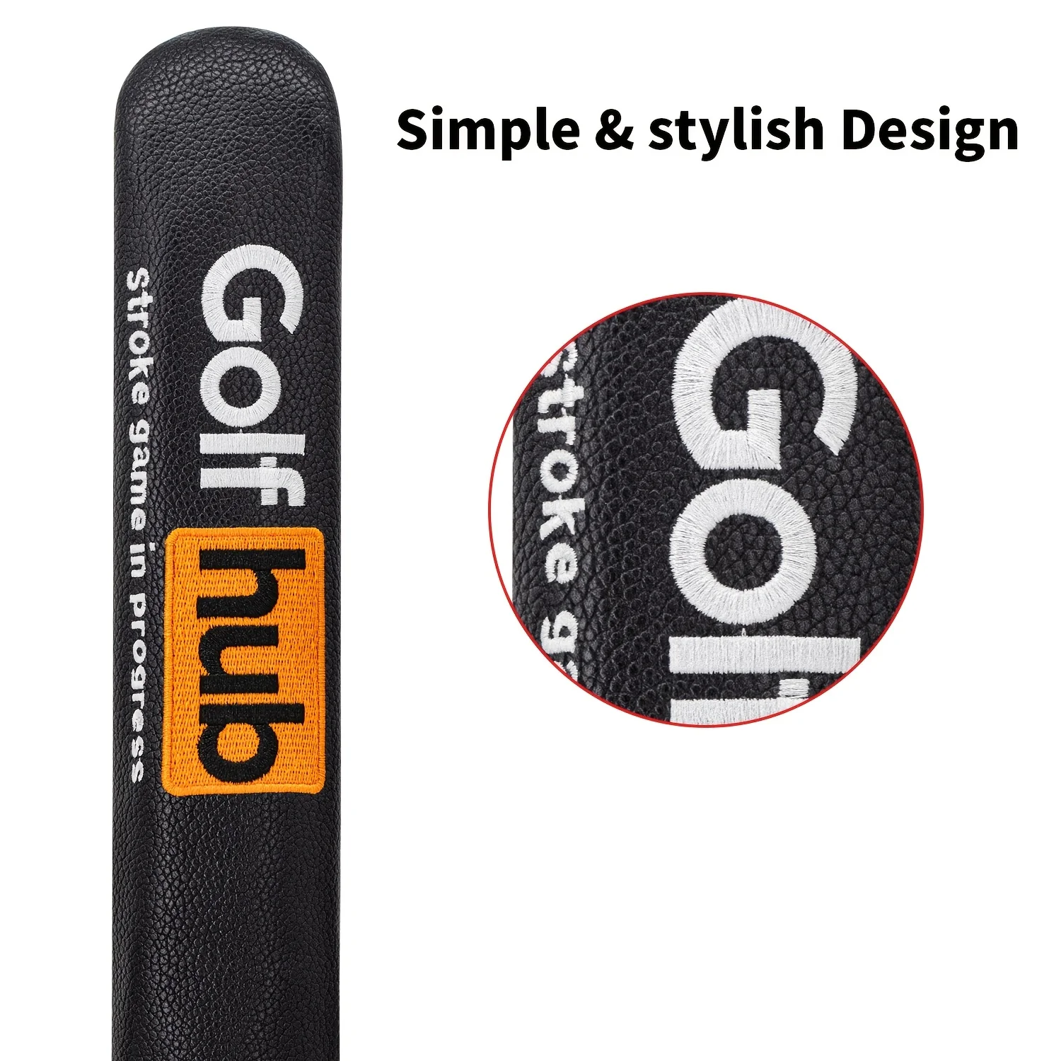 1pc Hub Letter Style Golf Alignment Stick Cover | Premium PU Golf Alignment Rod Sleeve | Durable | Stroke Game in Progress image 4