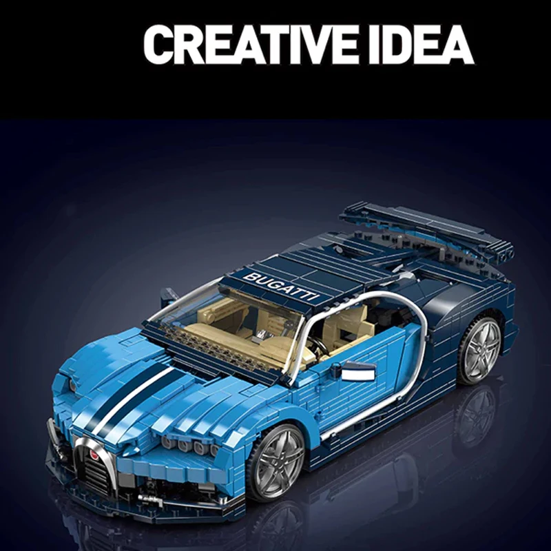 Techniczny MOC 10111 Hypercar Supercar samochód wyścigowy Bugattier Model pojazdu 1222 sztuk klocki klocki Puzzle zabawki na prezent