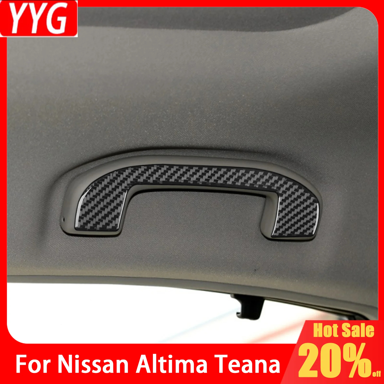

Carbon Fiber Inner Roof Handle Puller Panel Car Accessories Interior Cover Trim Sticker Modification For Nissan Altima 2013—2018