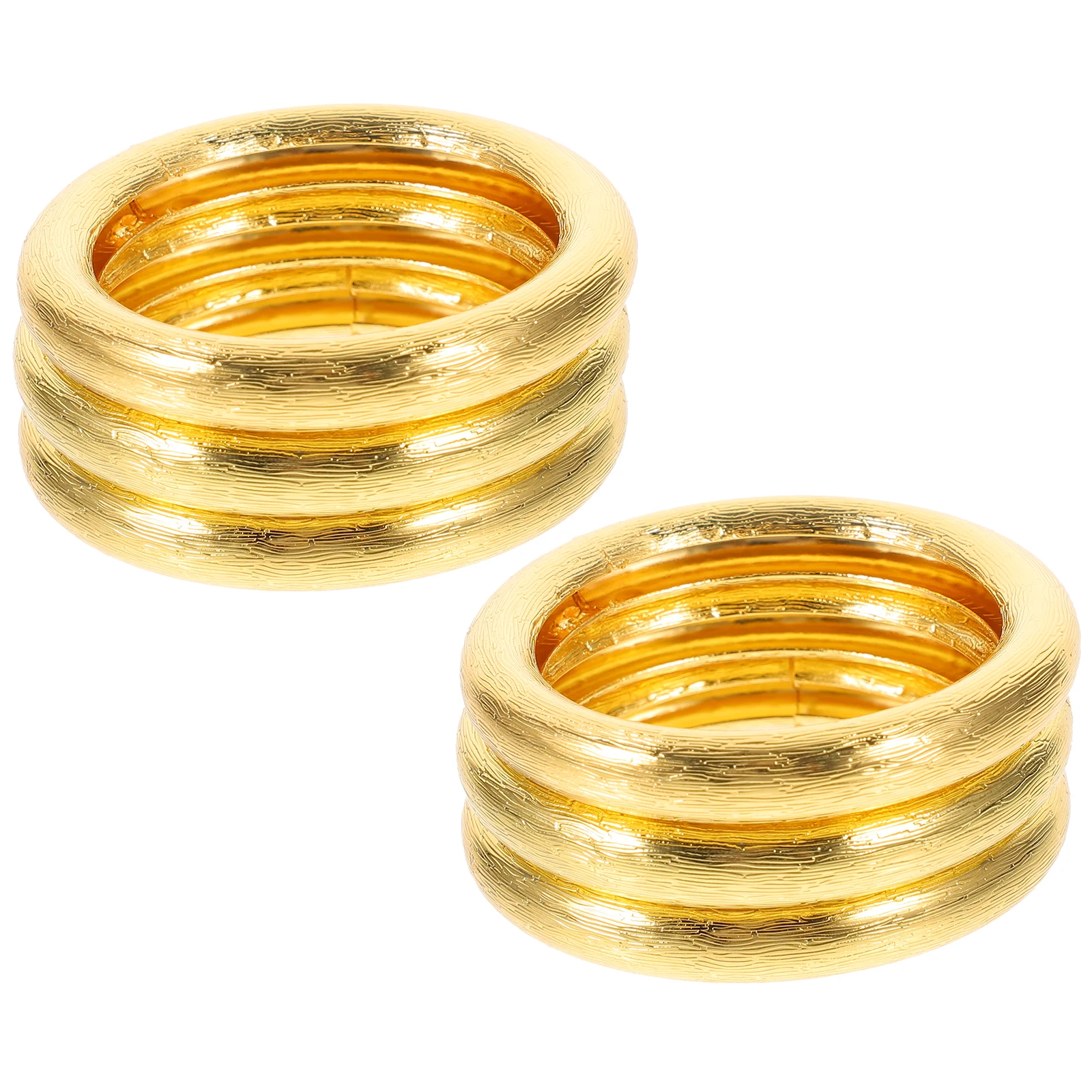 

6 Pcs Golden Round Napkin Zinc Alloy Elegant Table Decor Wedding Banquet Party Serviette Buckle Holders Decorative