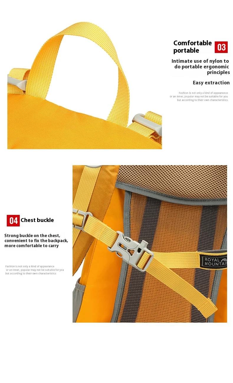 Nylon Wasserdichter Rucksack Casual Outdoor 35L Große Kapazität Reiserucksäcke Wandern Camping Bergsteigen Tasche Jugend Sporttaschen – Detail 28