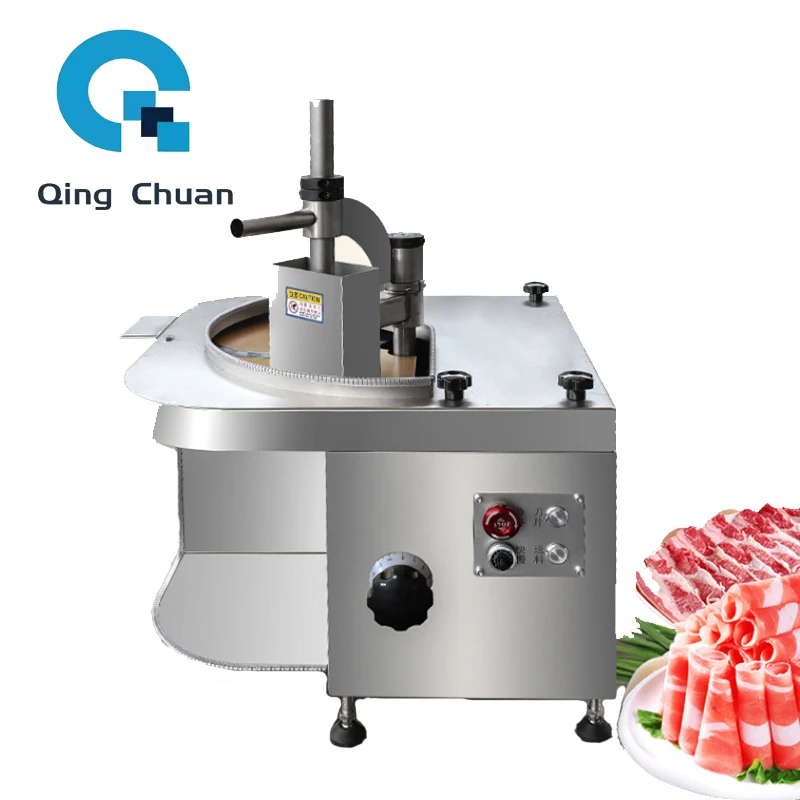 

Fresh Meat Slicer Automatic Electirc Adjustable Thickness 220V Fresh Beef And Mutton Frozen Small Stainless Steel Meat Slicer