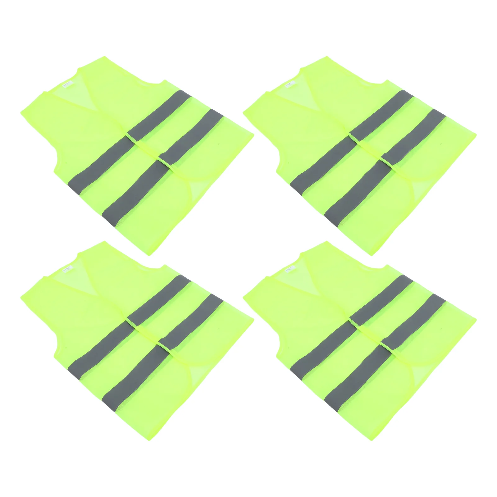 4 PCS Large Miss Rucking Vest for Men Reflective Safety Jackets Yellow High Visibility