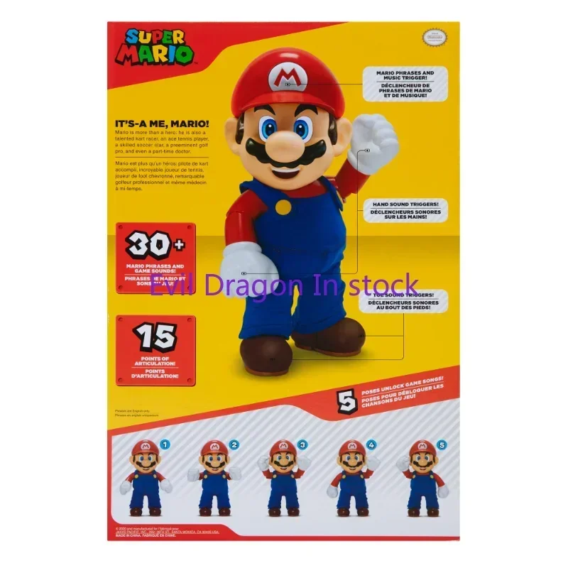 جاكس الأصلي سوبر ماريو فلاش لعبة أنيمي نموذج لجسم دمية ماريو 36 سنتيمتر يمكن أن يجعل صوتًا في المخزون