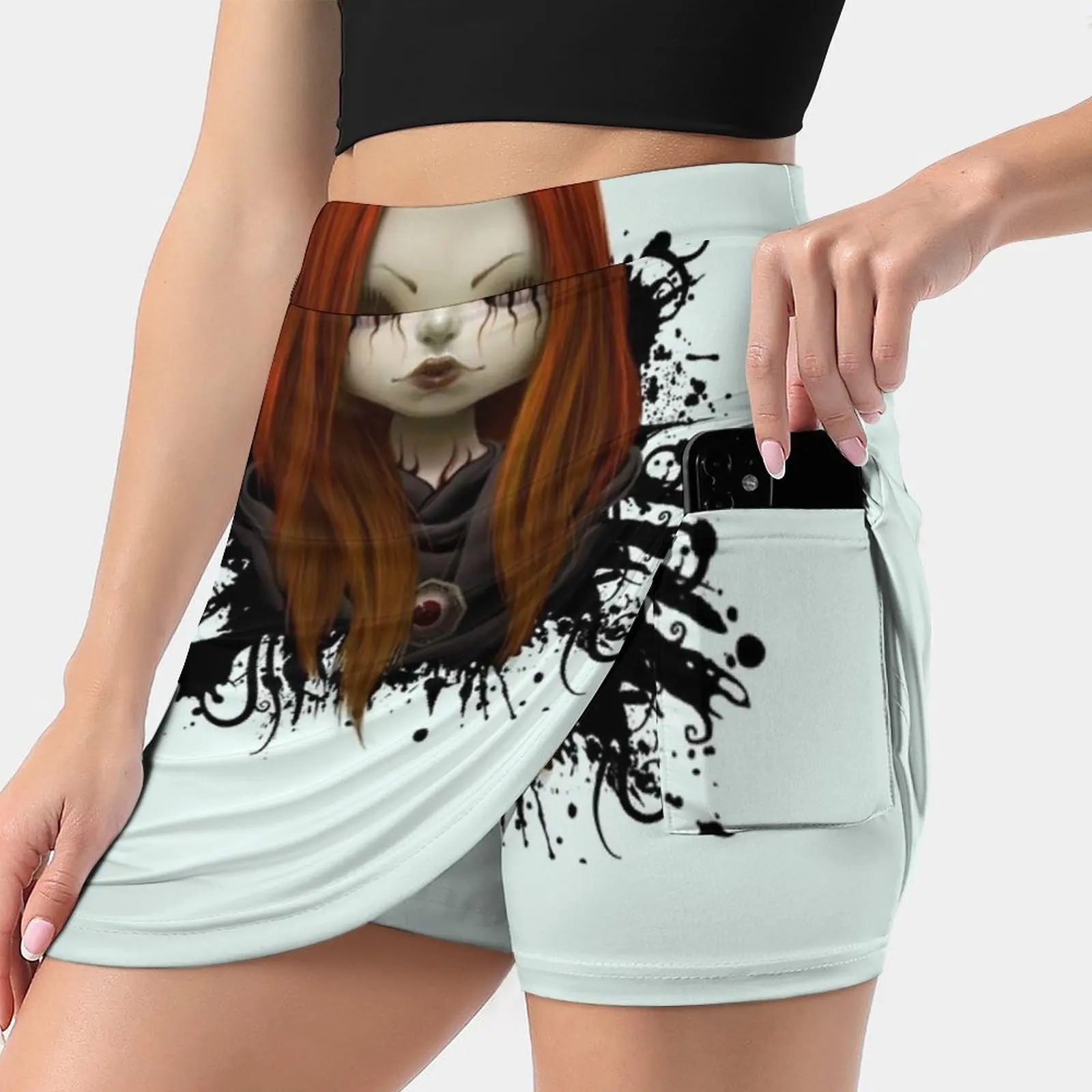 

Haunted Women's skirt Aesthetic skirts New Fashion Short Skirts Demon Devil Godess She Devil Girls Sexy Halloween Spooky Haunted