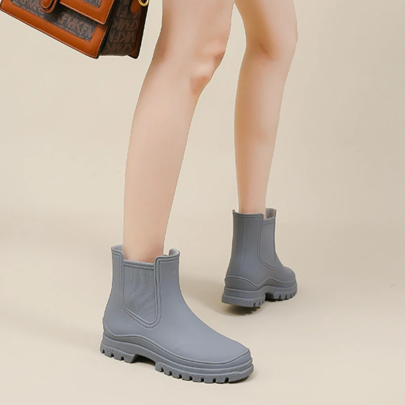 Rain Boots Women Garden Galoshes Waterproof Rubber Chelsea Boot Female Non-slip Rainshoes Fishing Water Shoes Botas Lluvia Mujer