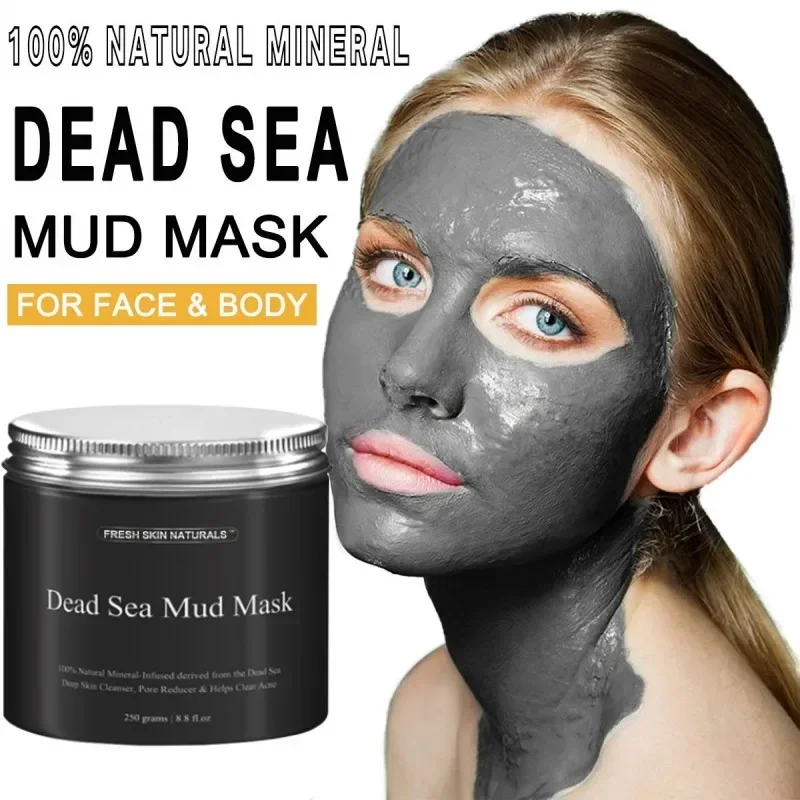 

Dead Sea Mud Mask Enhanced Collagen Reduces Blackheads,Pores,Acne,Oily Skin,Healthier Face Body Natural Anti-Aging for Women Men