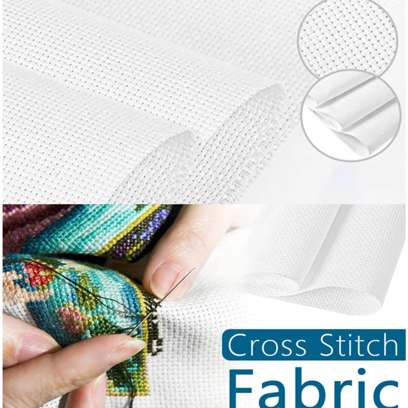 Top Quality Aida Embroidery Fabric, Cross Stitch Canvas, Cream, Beige, Ivory Color, 11CT 14CT 16CT 18CT, 100X150CM