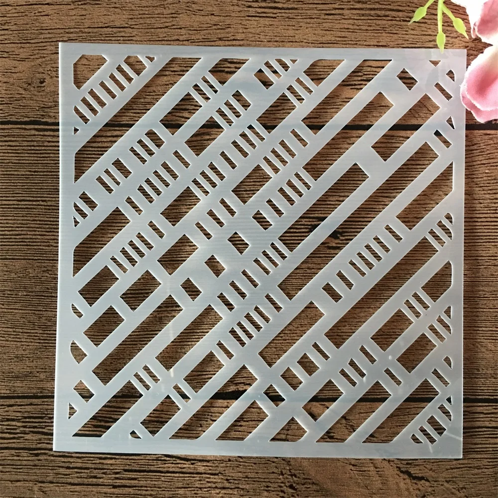 8Pcs/Set 13*13cm Bee Dragonfly Irregular Line DIY Layering Stencils Painting Scrapbook Coloring Embossing Album Decor Template