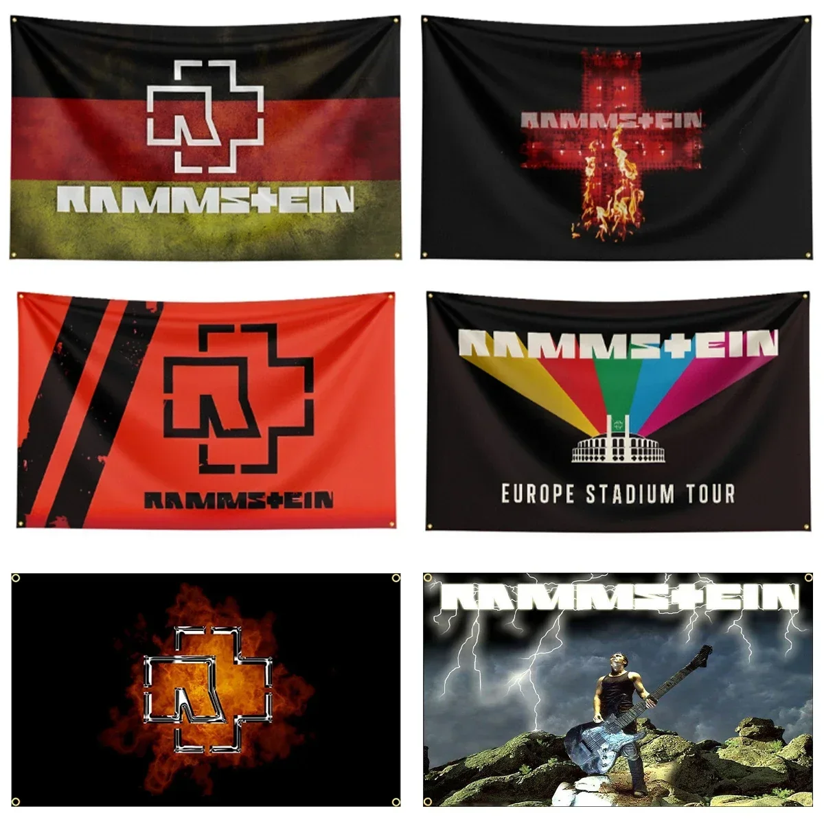 

90X150CM 3X5Ft Rammste Band Flag Famous German Rock Band Polyester Printing Rock Banner For Decor