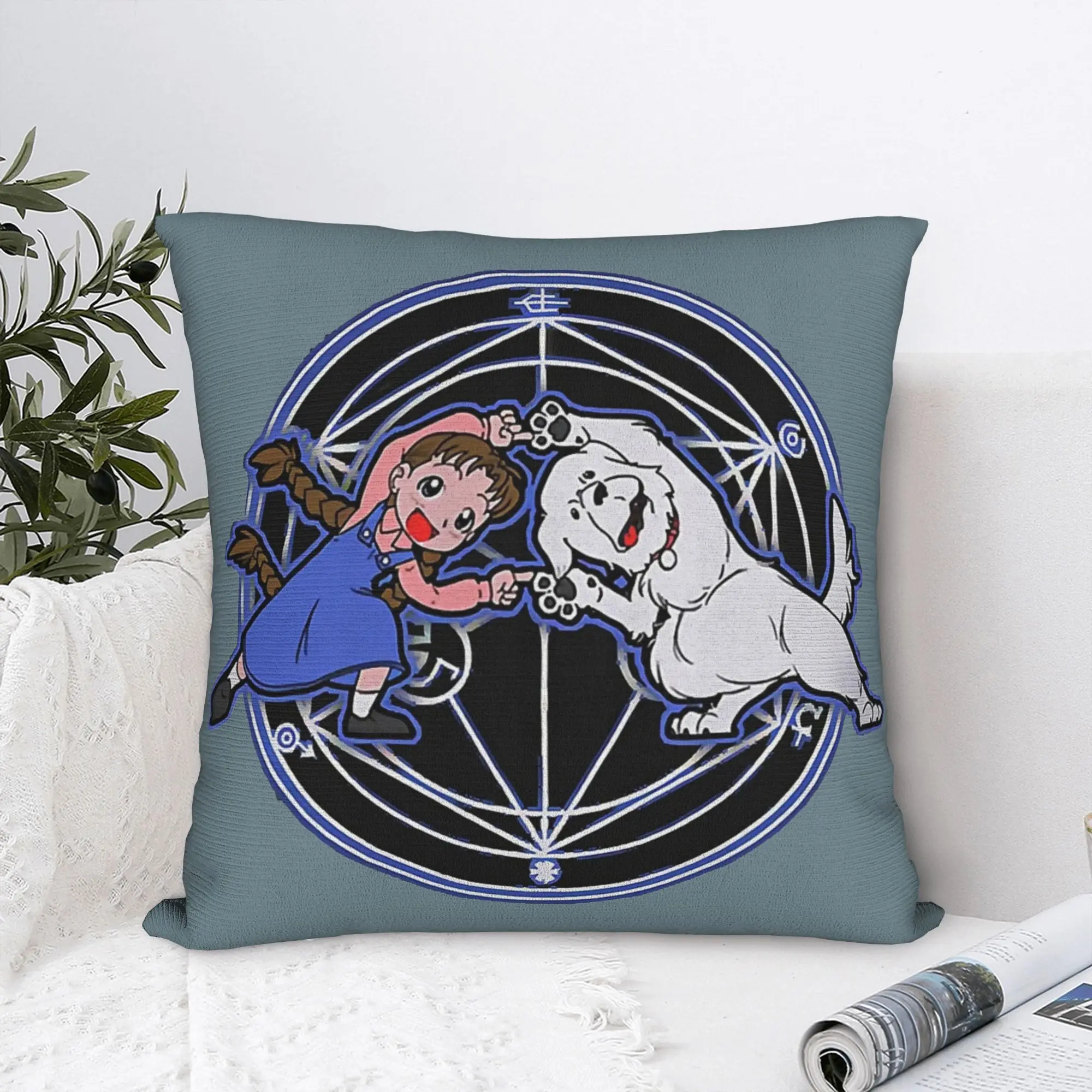 Fullmetal Alchemist Anime  Pillowcase Printed Cushion Cover Decorative Nina and Dog Pillow Case Cover Home Dropshipping 40*40cm