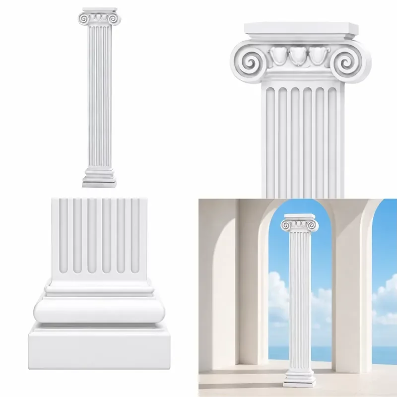 Custom Modern GRG GRC Gypsum Roman Columns for Exterior Decoration of Hotels Villas Hospitals Environmentally Friendly
