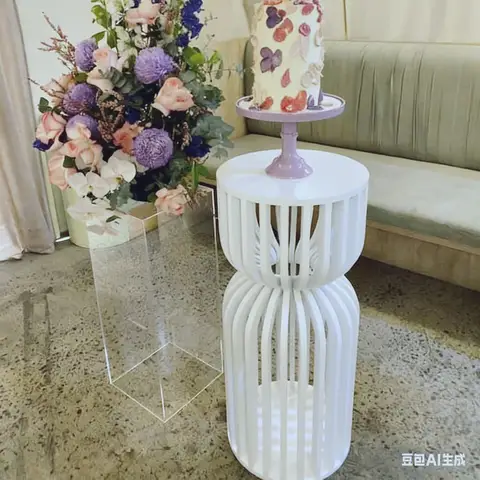 Versatile Modern White Hollow Hourglass Pedestal Stand! Ideal for Wedding, Party & Home Events - Cake, Dessert or Flower Stand!