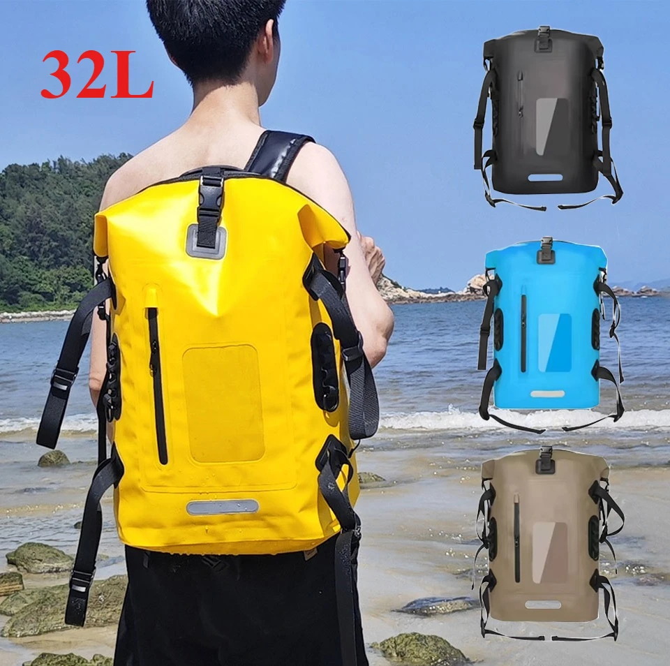 32L Waterproof Dry Bag Swimming Backpack Rucksack Pack Water Floating Sack Sport Canoe Kayaking Rafting Boating River Trekking
