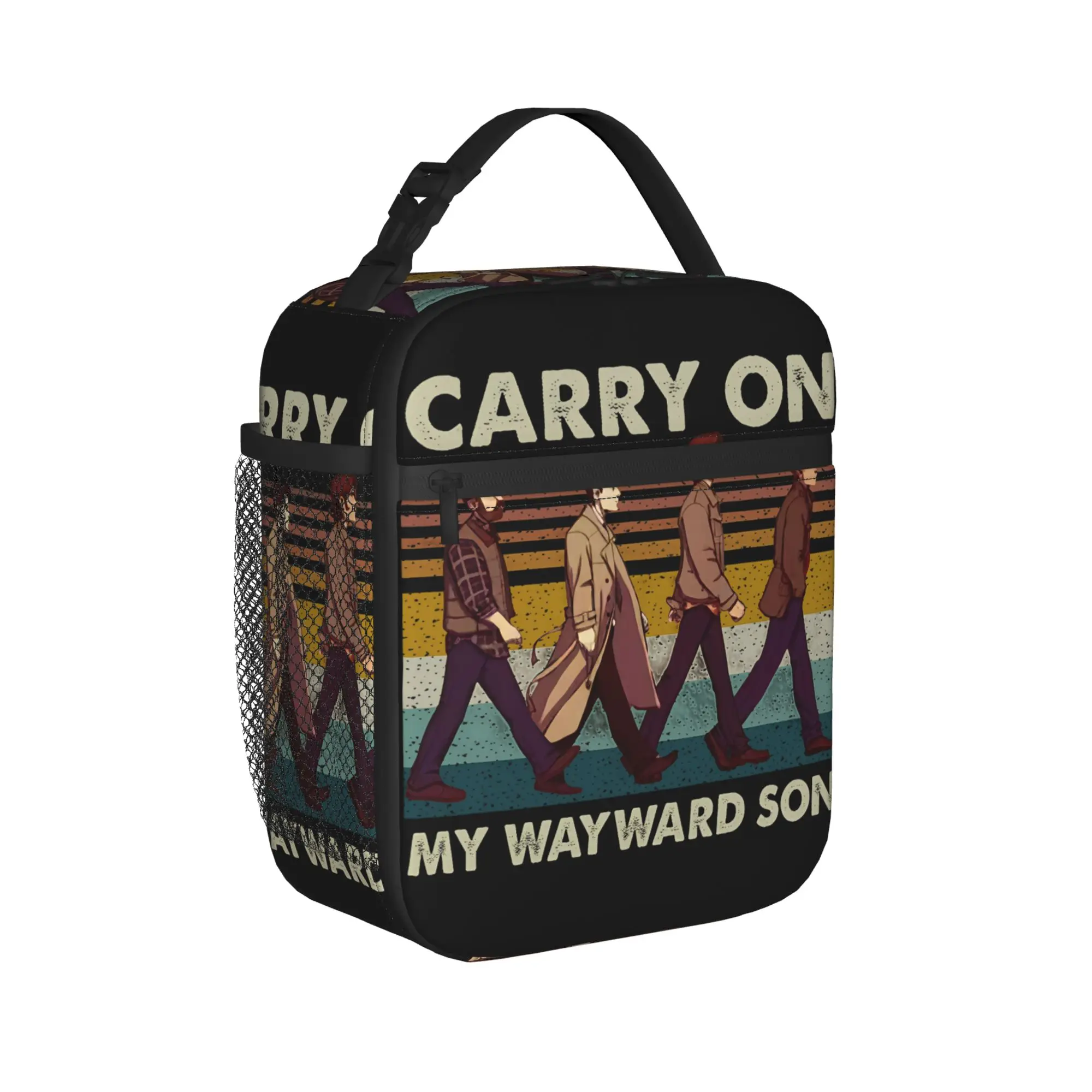 Carry On My Wayward Son Insulated Lunch Bag Cooler Bag Meal Container Supernatural TV Tote Lunch Box Men Women School  Travel
