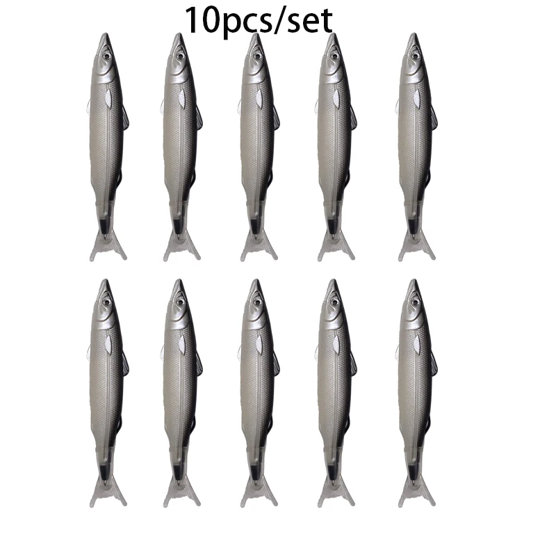 

10pcs Fish Shaped Ballpoint Pens, Novelty Sardine Pens for School, Office, Stationery & Creative Student Gifts