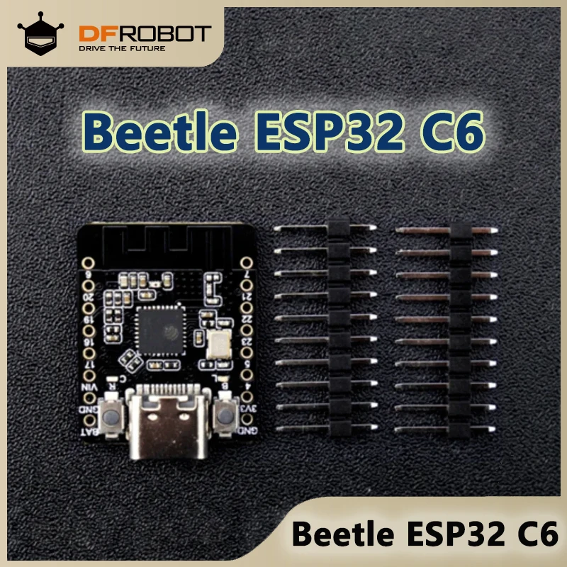 DFRobot Beetle ESP32 C6 Mini IoT Deve Board for Wireless Smart Wearable Device Support BLE WiFi Zigbee Thread Battery Charging