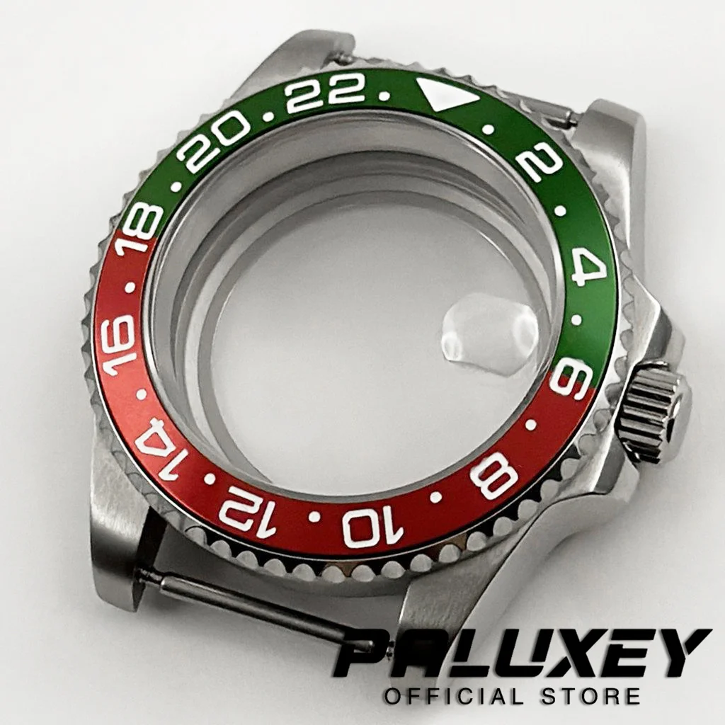 40 مللي متر مقاوم للماء GMT الحافة ل NH34 NH35 NH36 ETA2824 الياقوت الزجاج حركة حاوية من الفولاذ المقاوم للصدأ 28.5 مللي متر الطلب NH35 صندوق ساعة