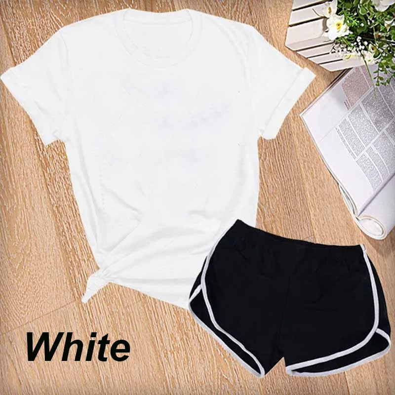 New Women Summer Short Set Sport Wear Suit Jogging Suit Yoga Casual T-shirt and Shorts