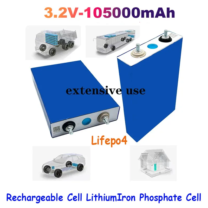 

Lifepo4 High Power 3.2V 105AH Rechargeable Cell LithiumIron Phosphate Cell Yachts Golf Carts Forklifts Solar Cells Outdoor Audio