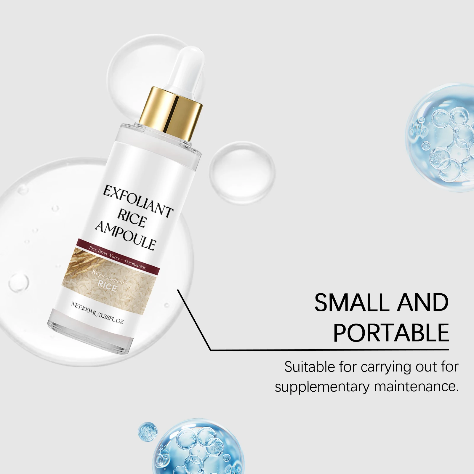 

Black Rice Peeling Serum Face Exfoliating Pores Minimizer Dead Skin Blackhead Remover Moisturizing Brightening Smooth Essence