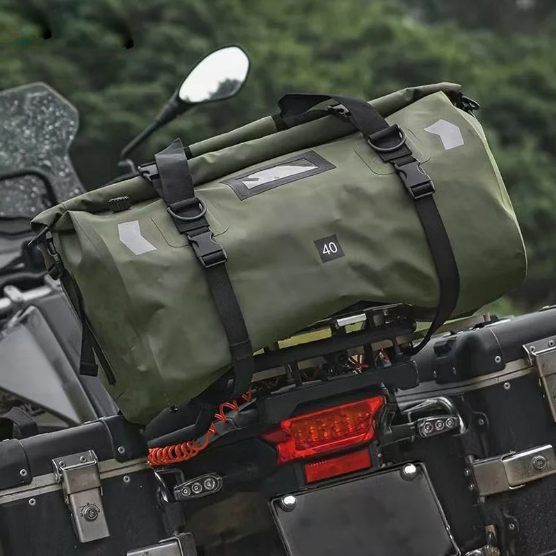 Motorcycle Tail Bag Travel Outdoor Dry Luggage Roll Pack Bag  Motorbike Luggage Backpack Motorcycle Seat Bag