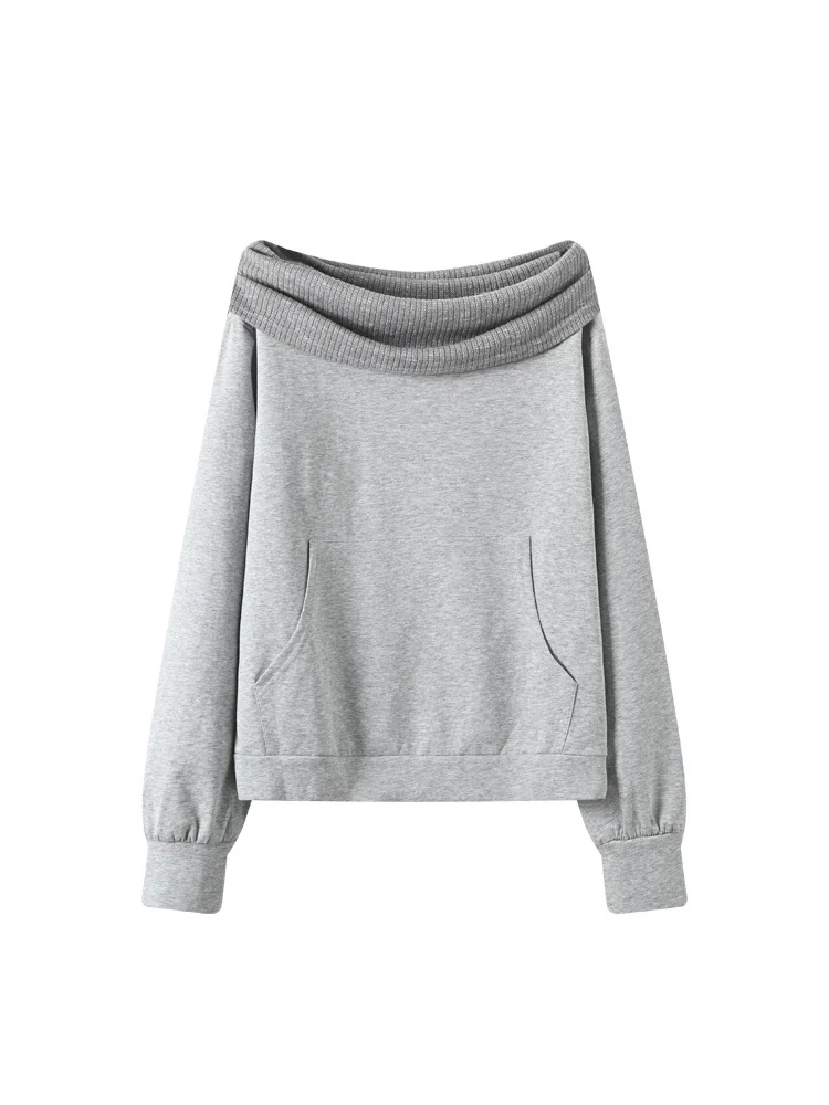 

CaraCLUB plus Size One oulder Long Sve Hoodie Women's Autumn Winter Loose Slimming Top Large Size Casual Streetwear