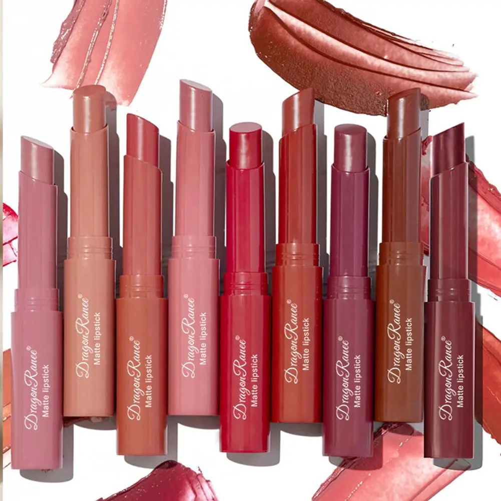 12 Colors Red Lip Tint Velvet Matte Lipstick Pen Female Lipstick Makeup Lip Pen Cosmetics Bow Moisturizing Waterproof Liner B1X3