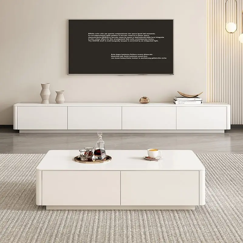 

Nordic Rock Slab Coffee Tables for Living Room Simple White TV Cabinet Tea Table Set Modern Center Table Living Room Furniture