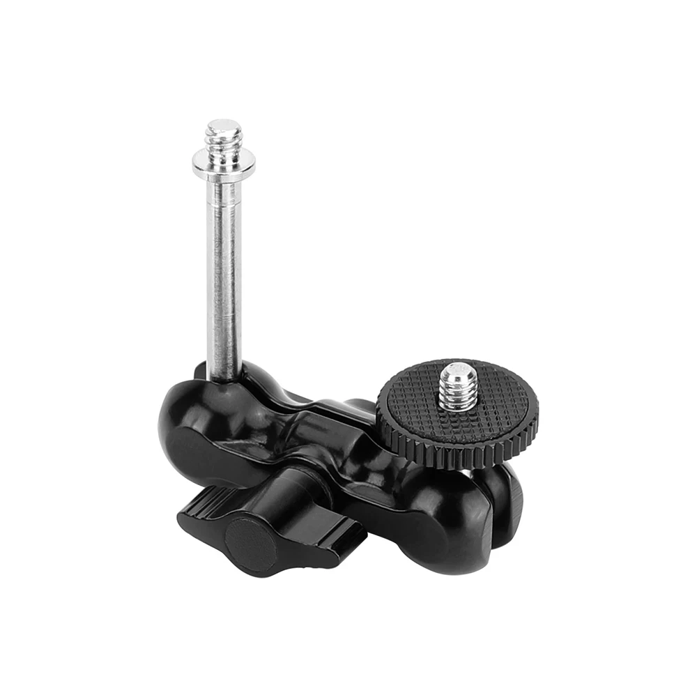 حامل رأس كروي صغير HDRIG يدعم 360 درجة ° دوار 90 ° إمالة مع برغي تمديد 1/4 بوصة - 20 لشاشة الكاميرا / المصباح اليدوي