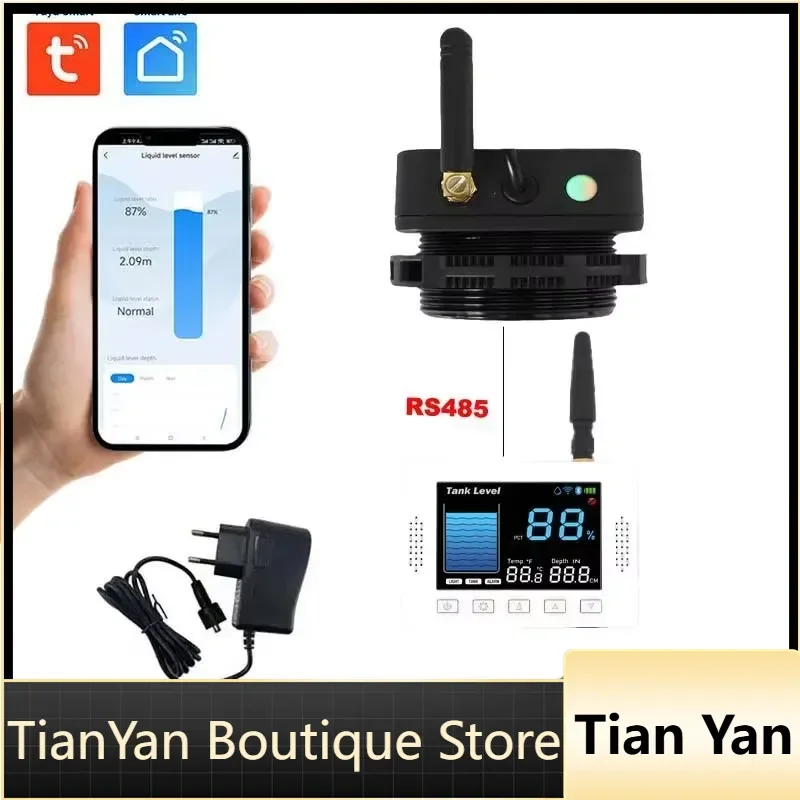 EE1 for TLC2502LS Smart Tuya APP Industrial RS485 Liquid Level Transmitter for Oil Water Storage IP67 3m Range for Livestock