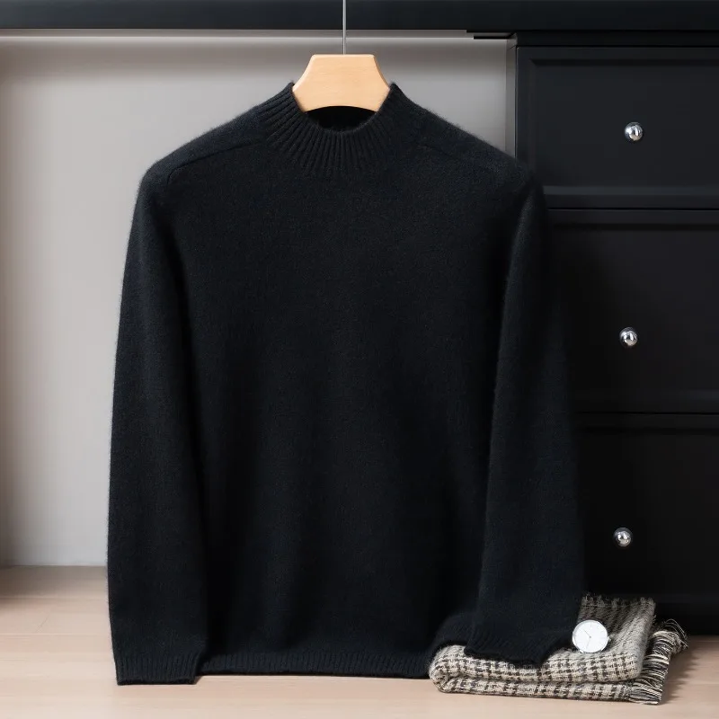 100 Cashmere Sweater Men's Autumn Winter Business Casual Shoulder Sweater