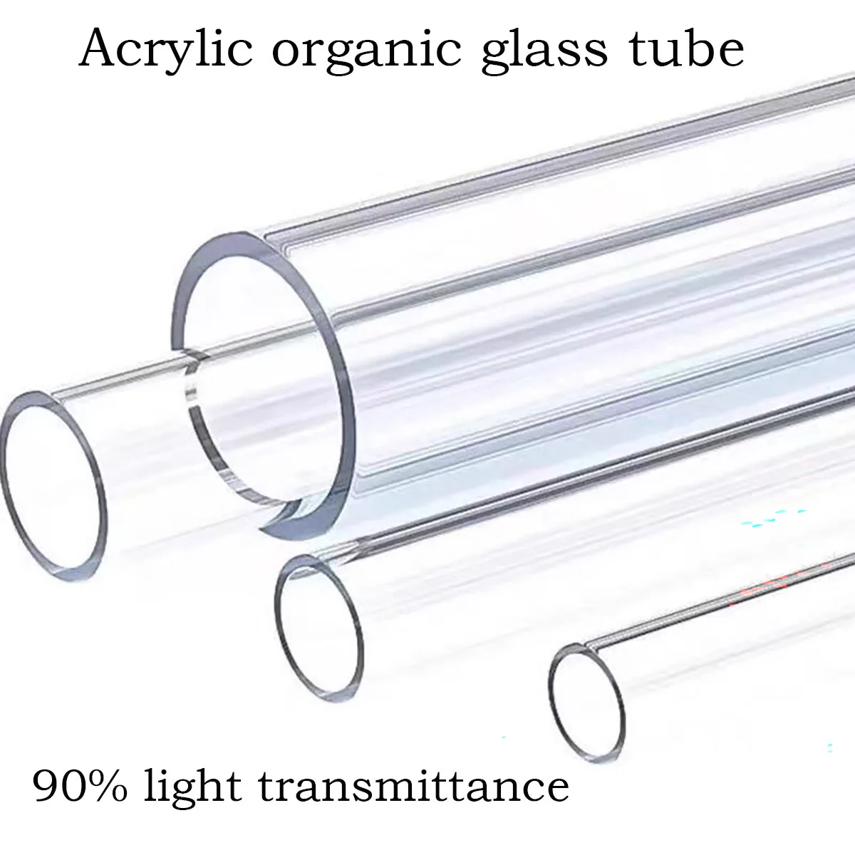 Clear Acrylic Round Tube, PMMA Organic Glass Hollow Hard Pipe, Aquarium Cylinder Water Pipe Custom Cut