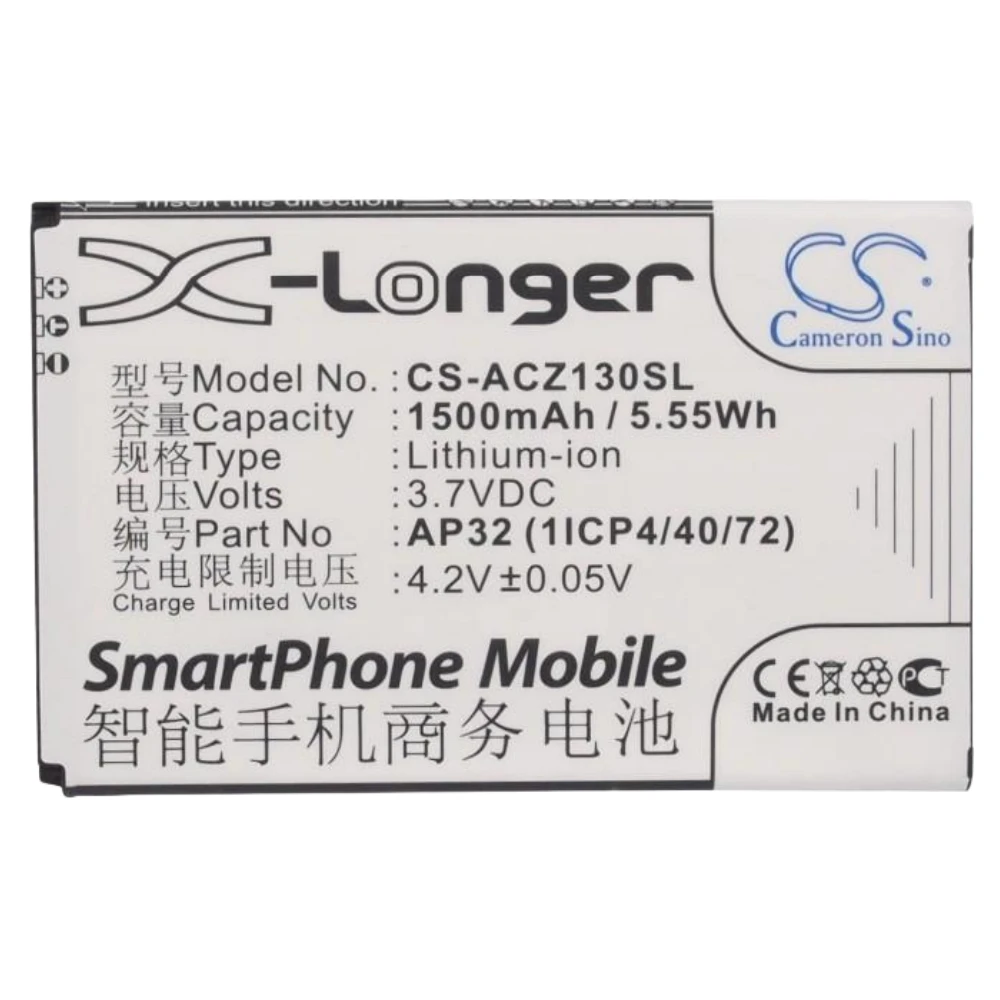 

Li-ion Mobile, SmartPhone Battery for Acer,3.7v,1500mAh,Z130 Liquid Z130 Duo Liquid Z3 Dual SIM,VK365072AR AP32 (1ICP4/40/72)