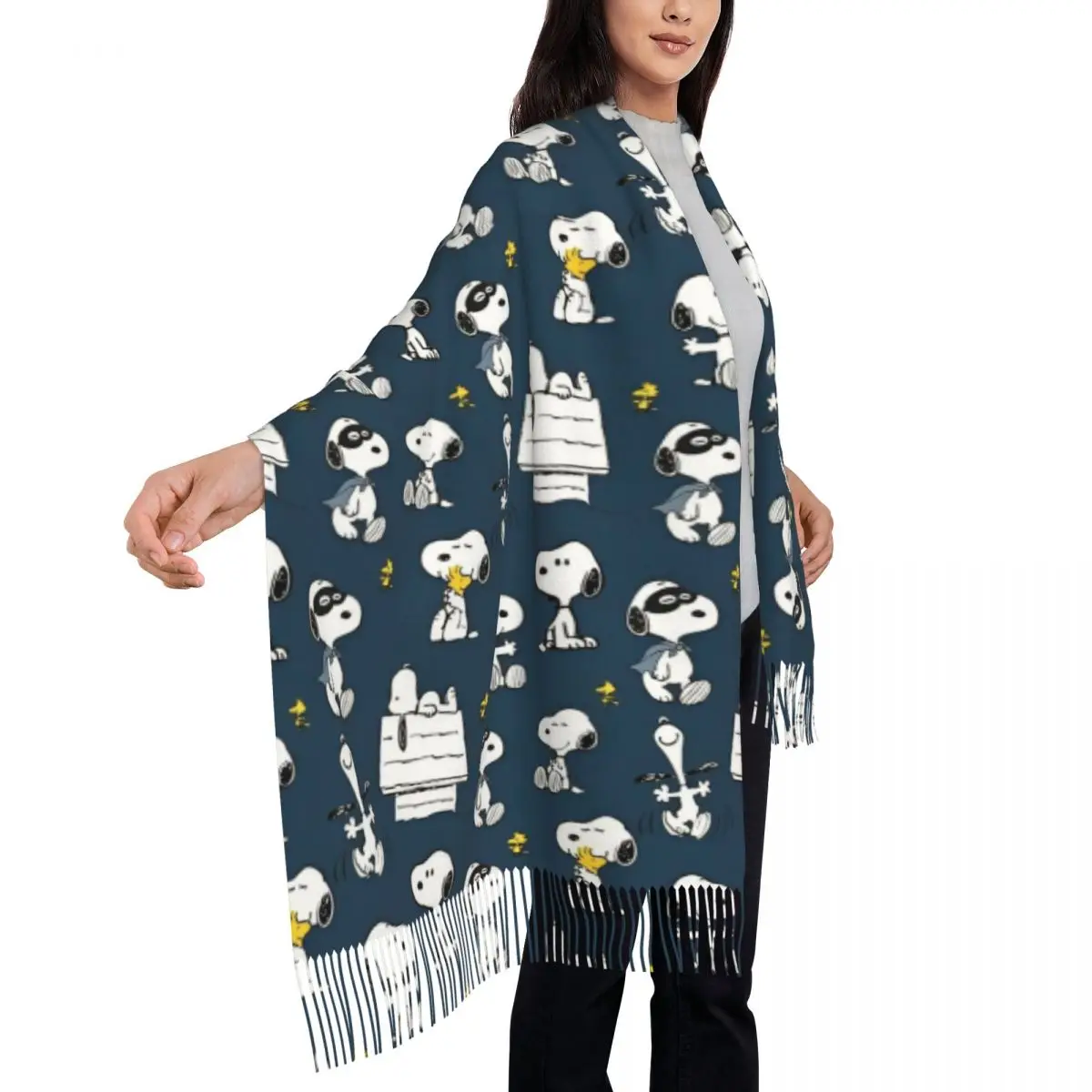 Snoopys Woodstock Scarf for Women Winter Fall Pashmina Shawl Wrap Cartoon Large Shawl Scarf Daily Wear