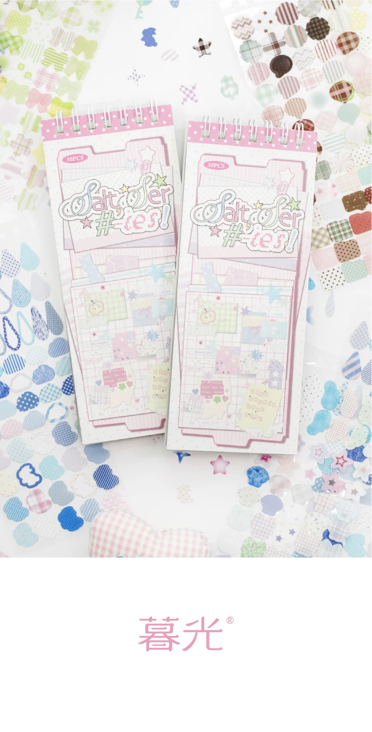 Journal GO 20 Stück Macaron Matte PET Blumen- & Karo-Aufkleber Niedliche Scrapbooking-Karten-Bastel-Aufkleber für Tagebücher & Planer – Detail 12