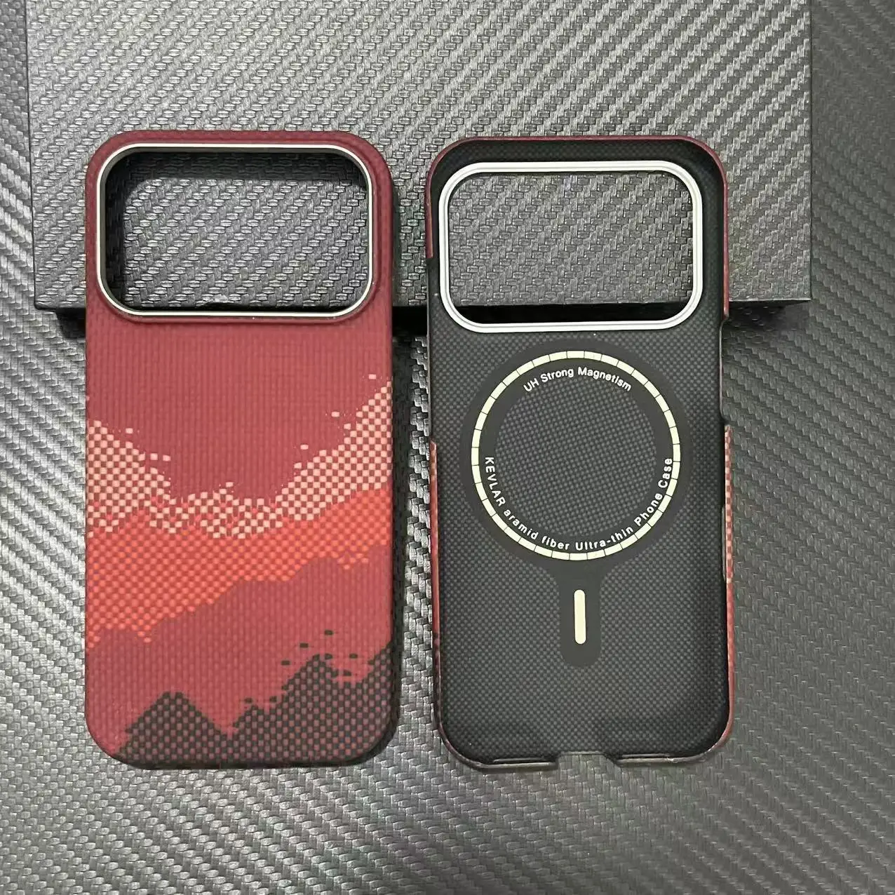 

Чехол из углеродного волокна для iPhone 17 Pro Max, кевларовый чехол с беспроводной зарядкой, магнитный чехол Magsafe для iPhone 17 Pro