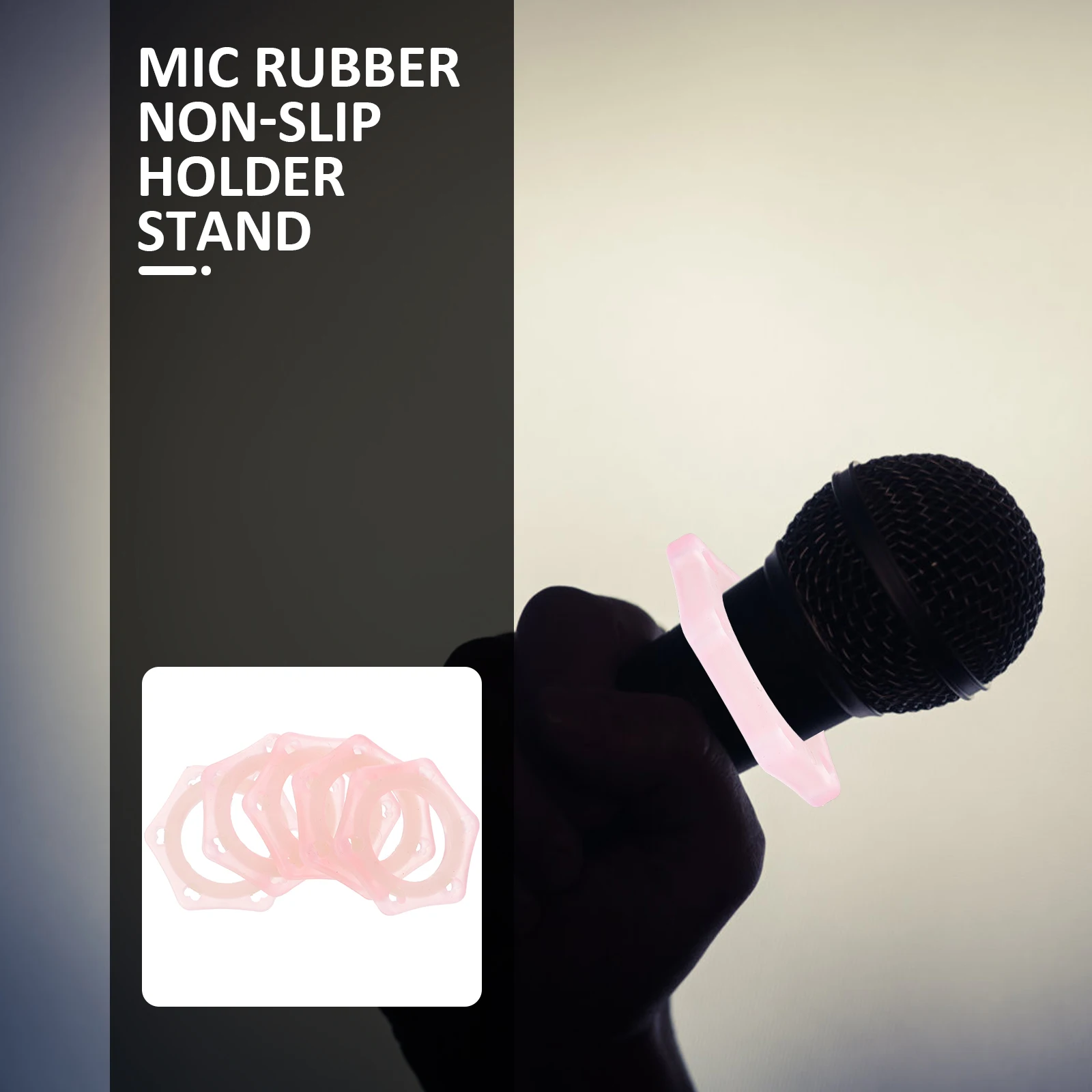 

5 Pcs Night Glow Anti-slip Rings Microphone Durable Soft Rubber Shockproof Non-roll Protection Universal Mic Accessories Easy