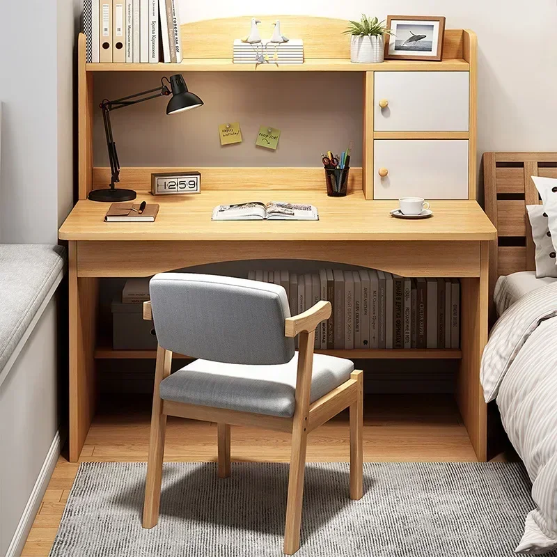 Modern Computer Desk Writing Study Office Gaming Table Laptop Desk Simple Style Compact with Storage Book Shelves Home Office